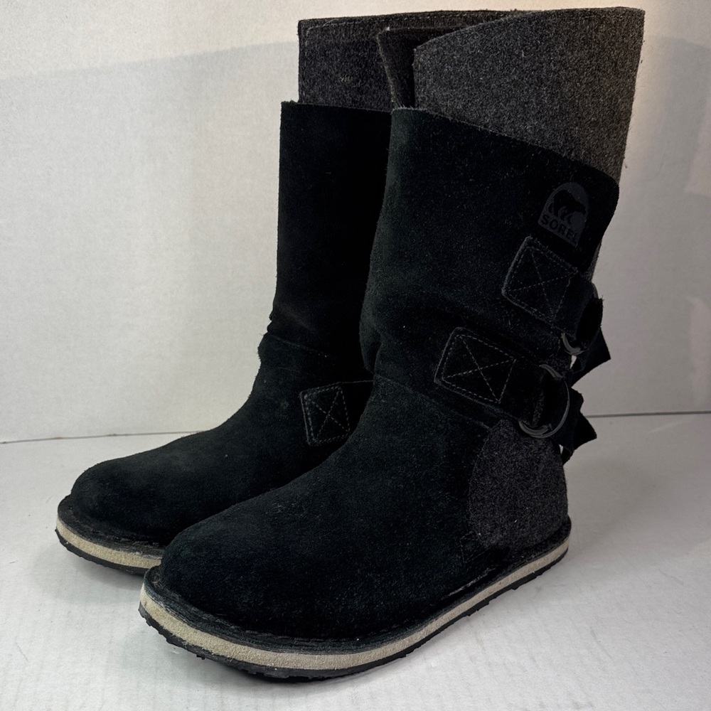 SOREL Chipahko Felted Wool Buckles Leather Winter Snow Boots Boho, EU 36 Girls 4